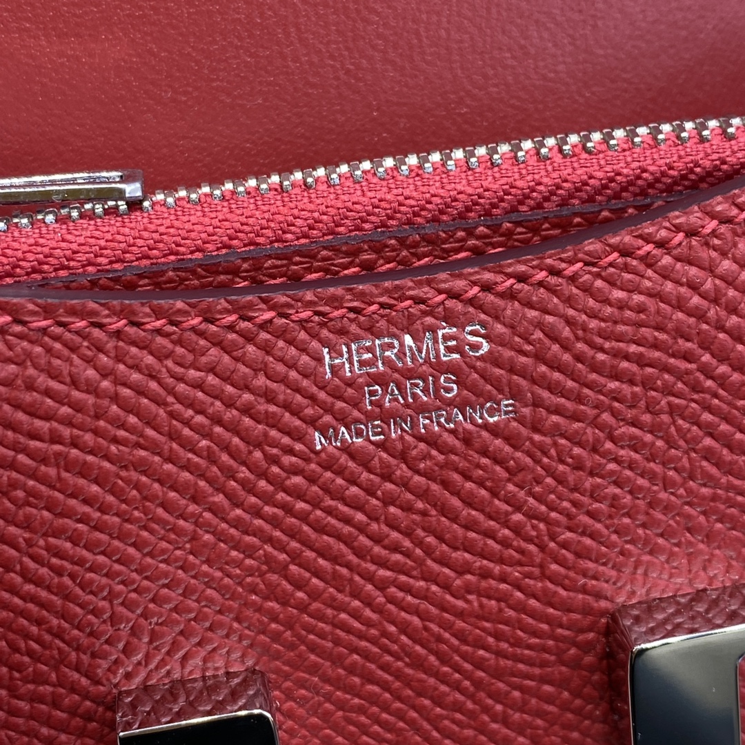 Hermes Constance Slim Wallet Belt Bag In Burgundy Epsom Leather